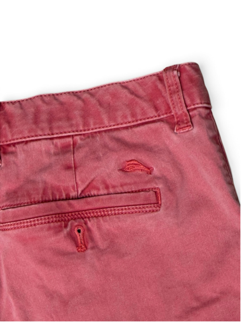 Tommy Bahama Men’s Shorts Size 34 Coral Red Washed Chino Casual Flat Front - Picture 5 of 5